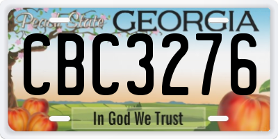 GA license plate CBC3276