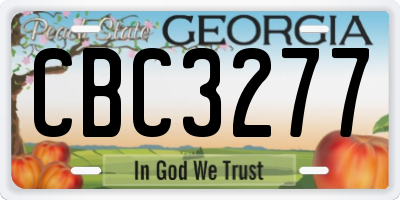 GA license plate CBC3277