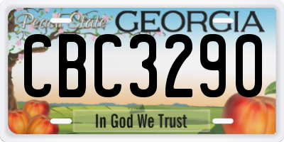GA license plate CBC3290