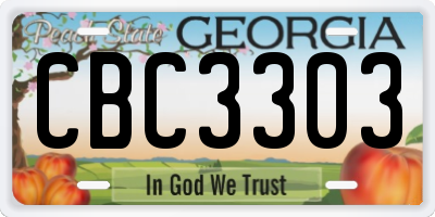 GA license plate CBC3303