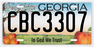 GA license plate CBC3307