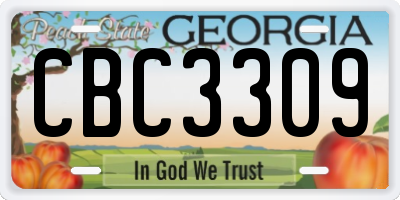 GA license plate CBC3309