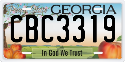 GA license plate CBC3319
