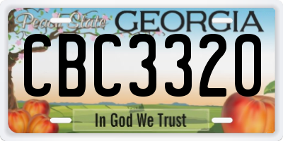 GA license plate CBC3320