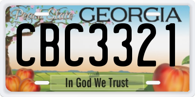 GA license plate CBC3321