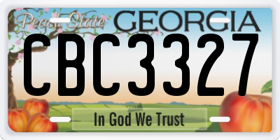 GA license plate CBC3327