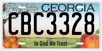 GA license plate CBC3328