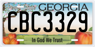 GA license plate CBC3329