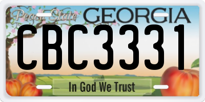 GA license plate CBC3331