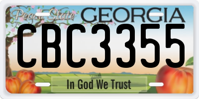 GA license plate CBC3355
