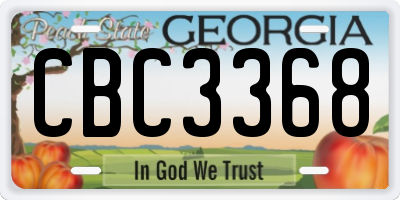 GA license plate CBC3368