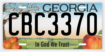 GA license plate CBC3370