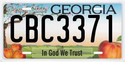 GA license plate CBC3371