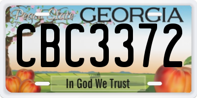 GA license plate CBC3372
