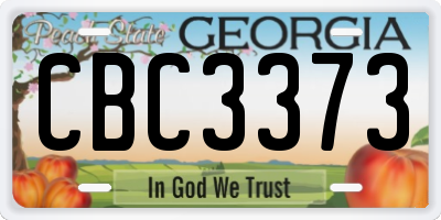 GA license plate CBC3373