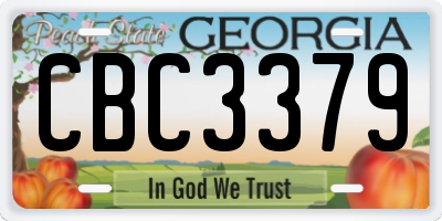 GA license plate CBC3379
