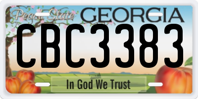 GA license plate CBC3383