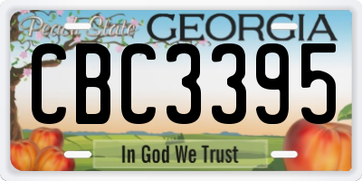 GA license plate CBC3395