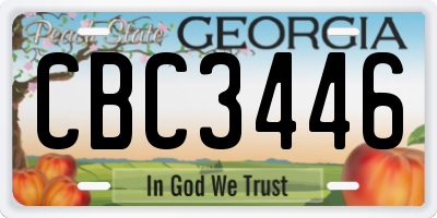 GA license plate CBC3446