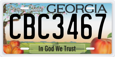 GA license plate CBC3467