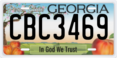 GA license plate CBC3469