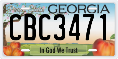 GA license plate CBC3471