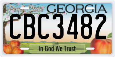 GA license plate CBC3482