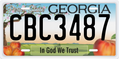 GA license plate CBC3487
