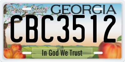 GA license plate CBC3512