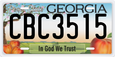 GA license plate CBC3515
