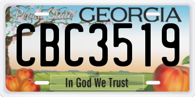 GA license plate CBC3519