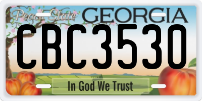 GA license plate CBC3530