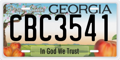 GA license plate CBC3541