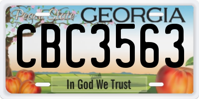 GA license plate CBC3563