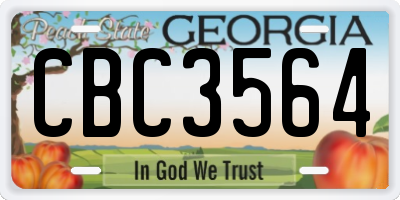 GA license plate CBC3564