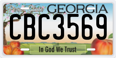 GA license plate CBC3569