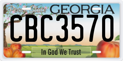 GA license plate CBC3570