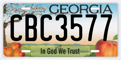 GA license plate CBC3577