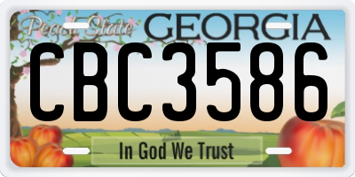GA license plate CBC3586