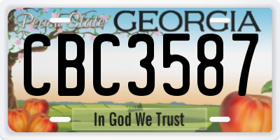 GA license plate CBC3587
