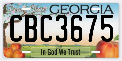 GA license plate CBC3675