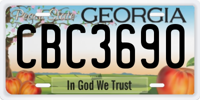 GA license plate CBC3690