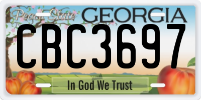 GA license plate CBC3697