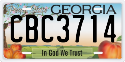 GA license plate CBC3714