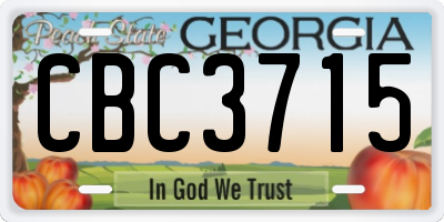 GA license plate CBC3715