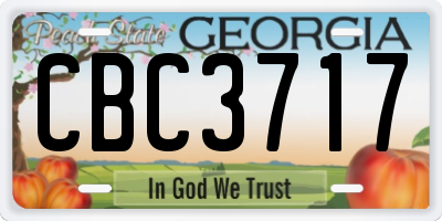 GA license plate CBC3717