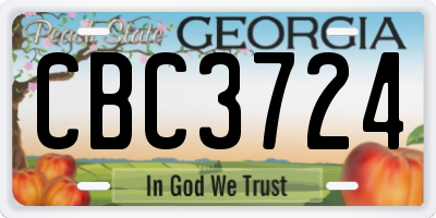 GA license plate CBC3724