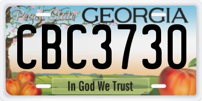 GA license plate CBC3730