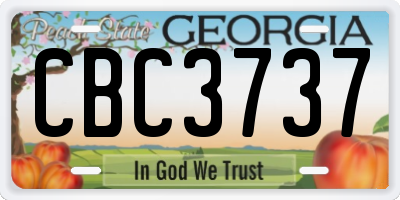 GA license plate CBC3737