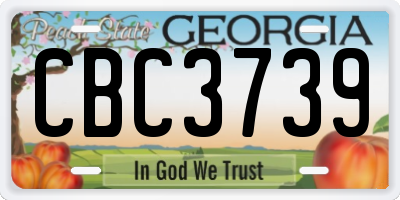 GA license plate CBC3739